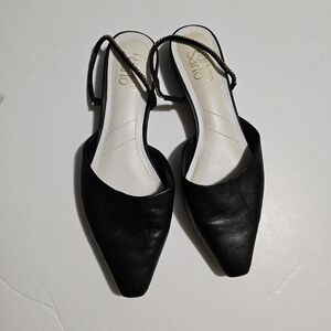 Franco Sarto Women's Black Leather  Slingback Shoes Size 7